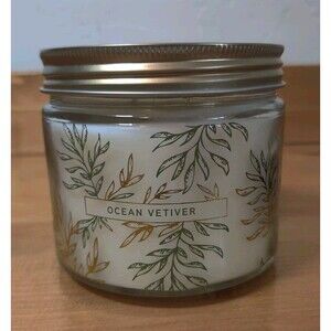 Bellevue Luxury 12 oz. Soy Blend 2 Wick Jar Candle Ocean Vetiver W Metal Lid